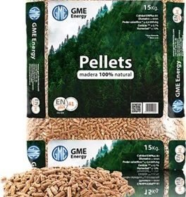 Palete com 77 sacos de pellets de madeira GME