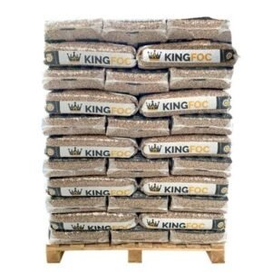 Palete com 77 sacos de pellets KINGFOC